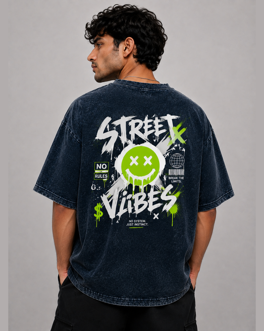 Street Vibes Acid Wash Streetwear Tee