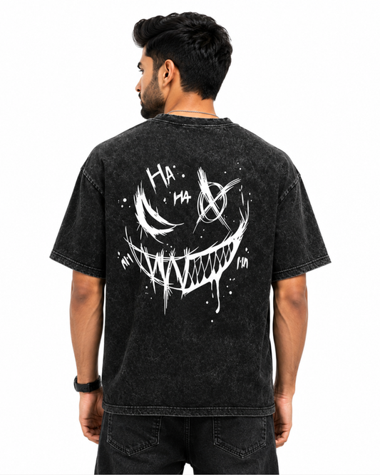 Hustle Bunny Acid Wash Streetwear Graphic Tee