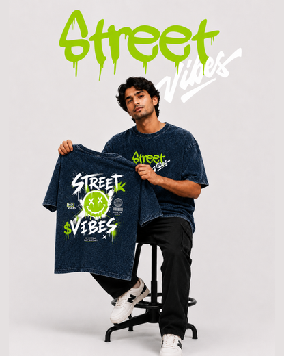 Street Vibes Acid Wash Streetwear Tee