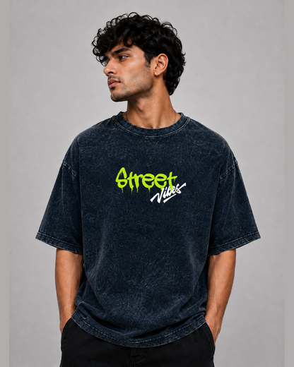 Street Vibes Acid Wash Streetwear Tee