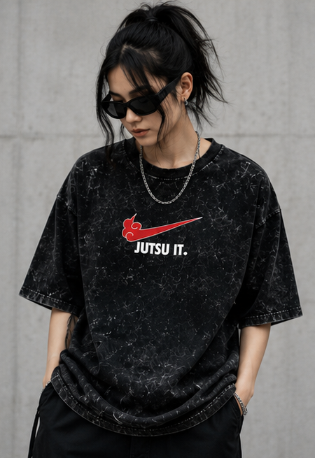 Unisex Acid Washed Oversized Tee GIRL